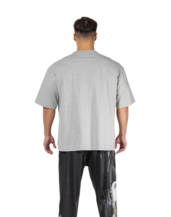 Box Patch Stretch Big T-Shirt - Grey