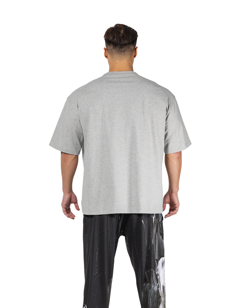 Box Patch Stretch Big T-Shirt - Grey