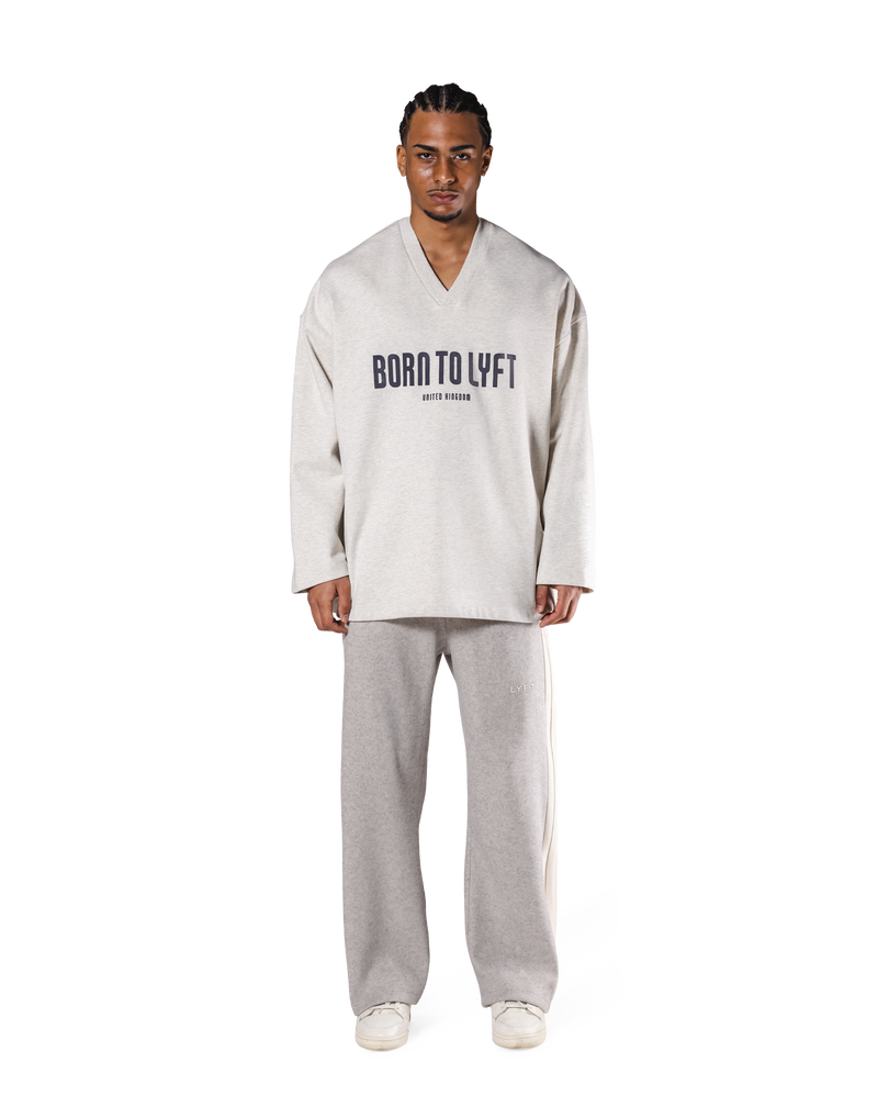 Oversize V-Neck Sweat Shirt - Ivory