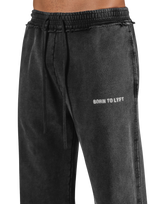 Wide Straight Vintage Sweat Pants - Black