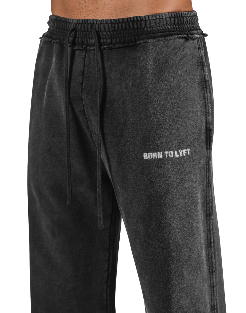 Wide Straight Vintage Sweat Pants - Black