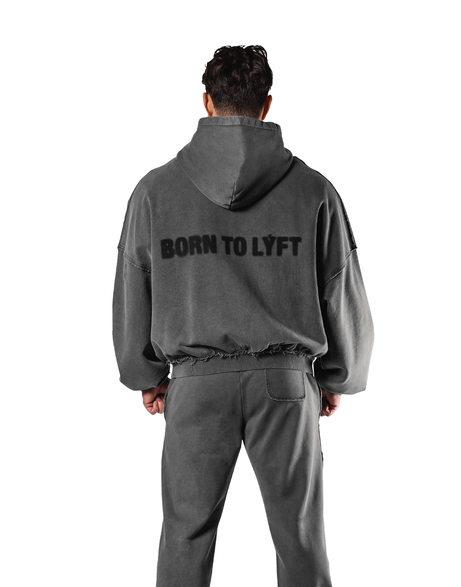 Oversize Zip-Up Vintage Sweat Hoodie - D.Grey – LÝFT Oversize Zip-Up Vintage Sweat Hoodie - D.Grey – LÝFT