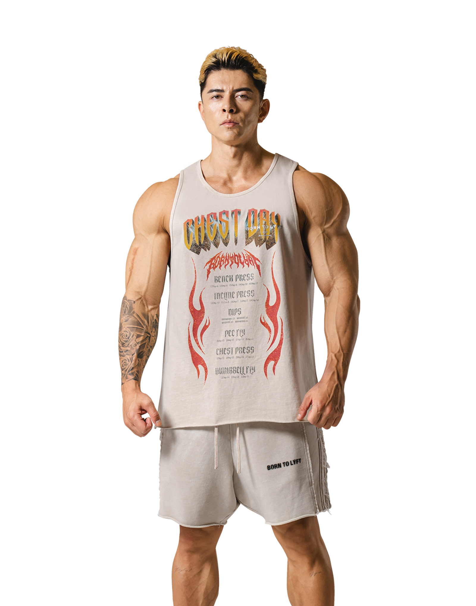 Chest Day Vintage Tanktop - Ivory – LÝFT