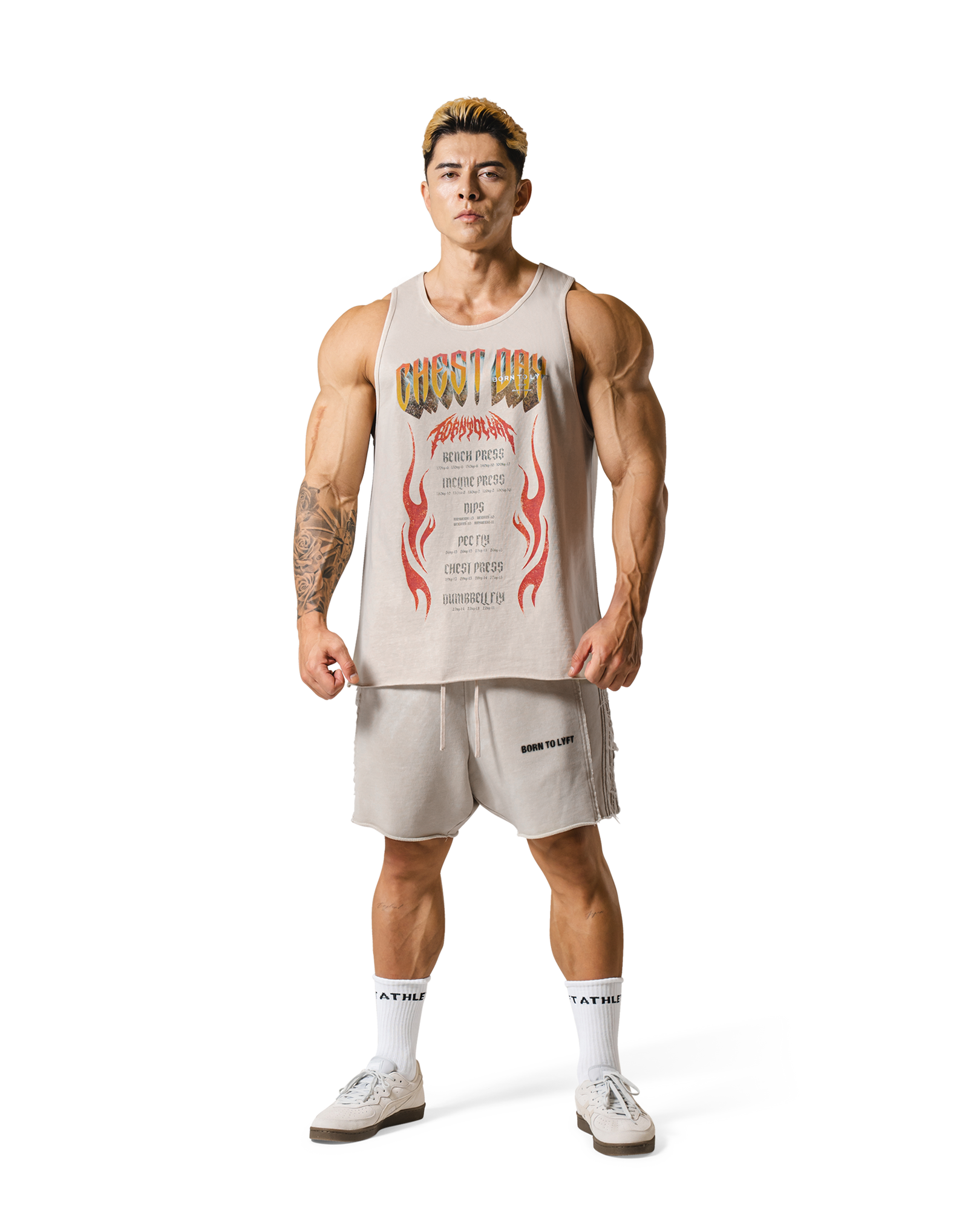 Chest Day Vintage Tanktop - Ivory – LÝFT