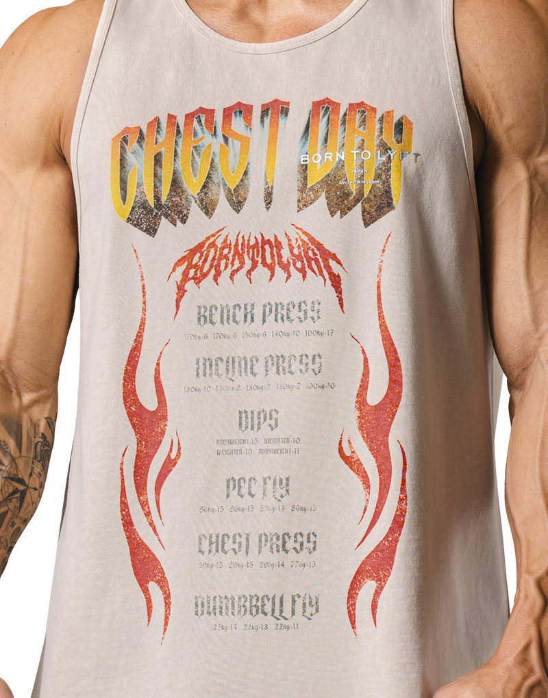 Chest Day Vintage Tanktop - Ivory – LÝFT