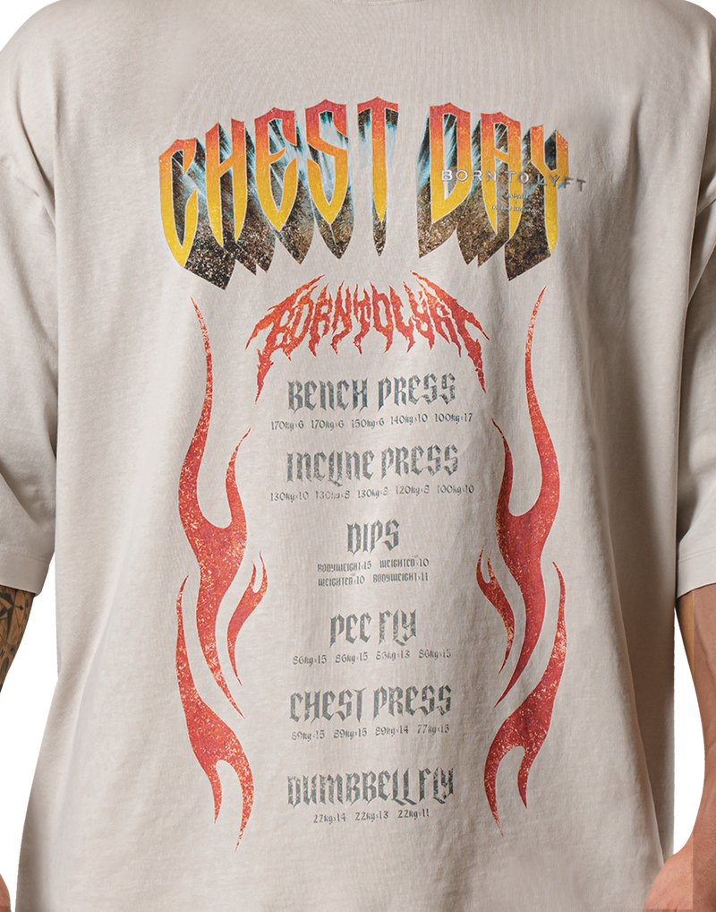 LYFT/リフト デスメタルヴィンテージメッシュエクストラTシャツ アイボリー Chest Day Vintage Extra Big T-Shirt - Ivory – LÝFT