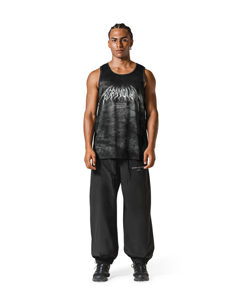 Death Metal Logo Vintage Mesh Tanktop - Black