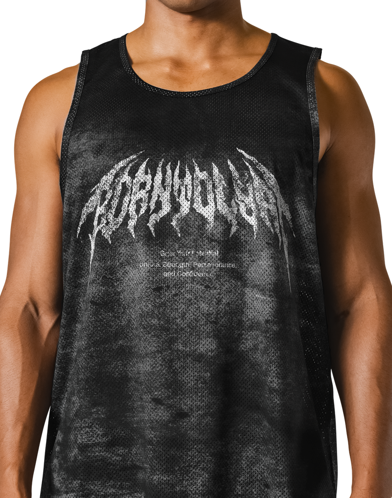 Death Metal Logo Vintage Mesh Tanktop - Black