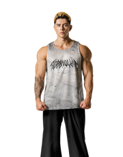 Death Metal Logo Vintage Mesh Tanktop - Ivory