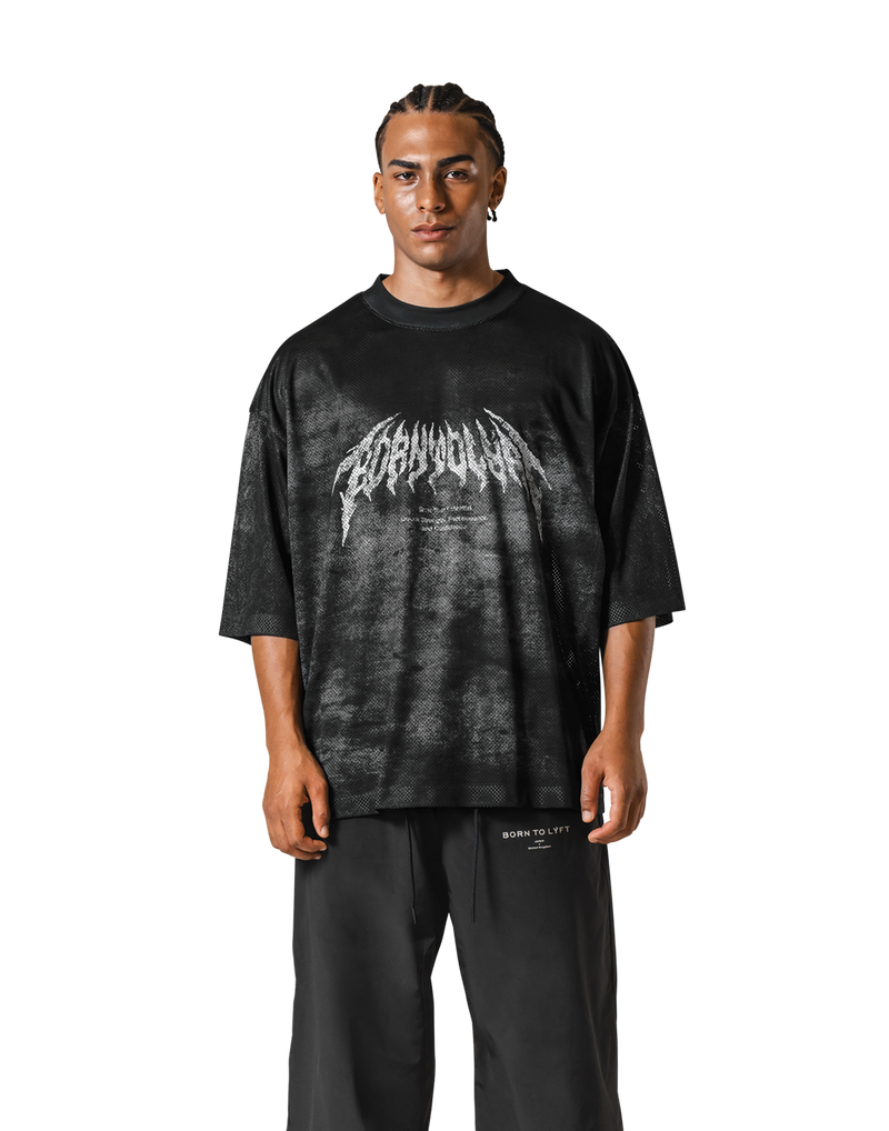 Death Metal Logo Vintage Mesh Extra Big T-Shirt - Black – LÝFT Death Metal Logo Vintage Mesh Extra Big T-Shirt - Black – LÝFT
