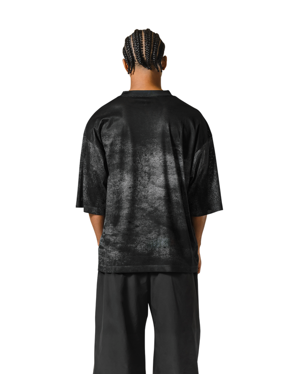 Death Metal Logo Vintage Mesh Extra Big T-Shirt - Black