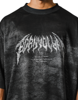 Death Metal Logo Vintage Mesh Extra Big T-Shirt - Black