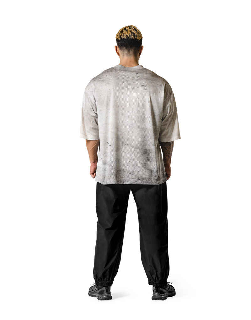 Death Metal Logo Vintage Mesh Extra Big T-Shirt - Ivory