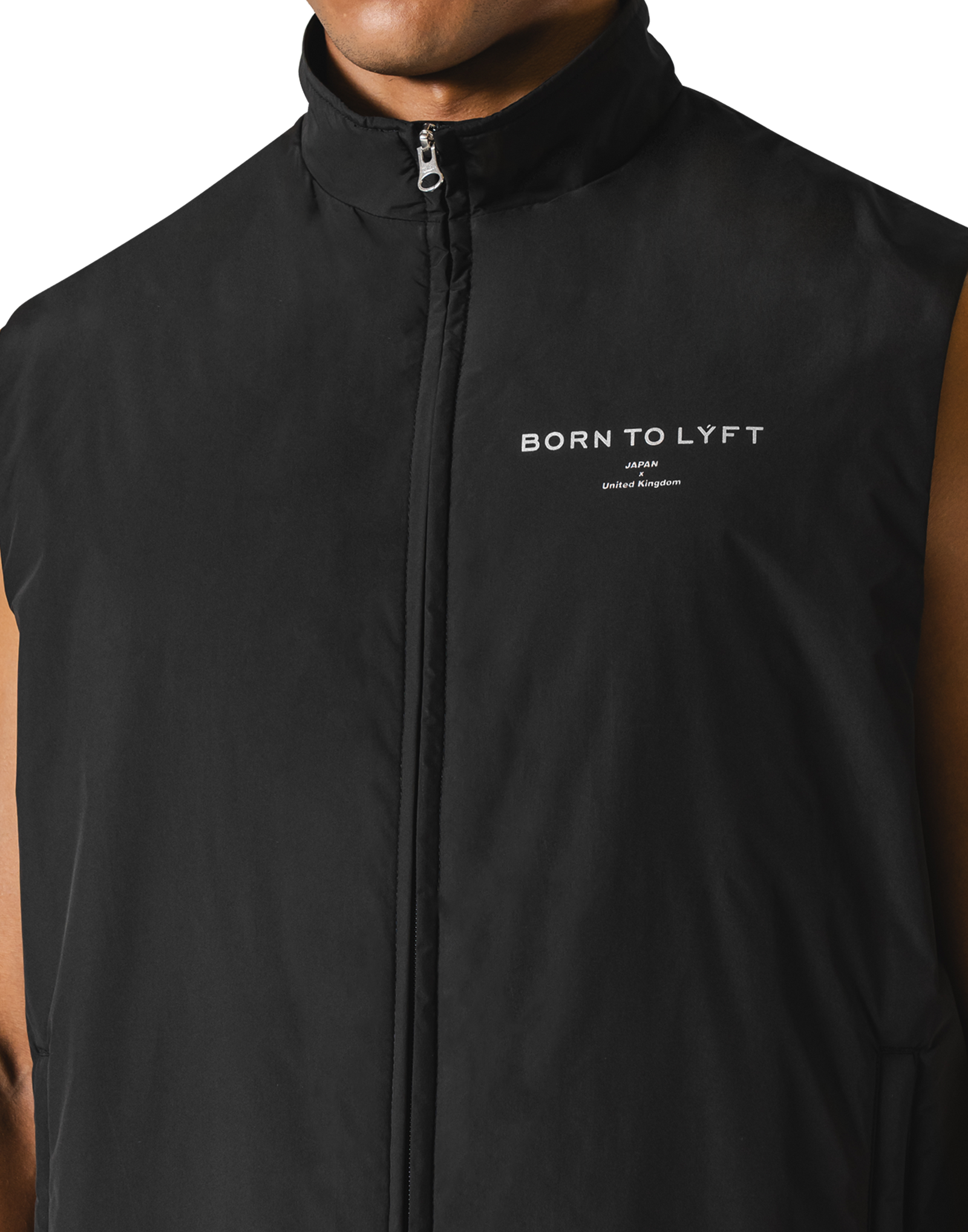Nylon Zip Up Vest - Black – LÝFT