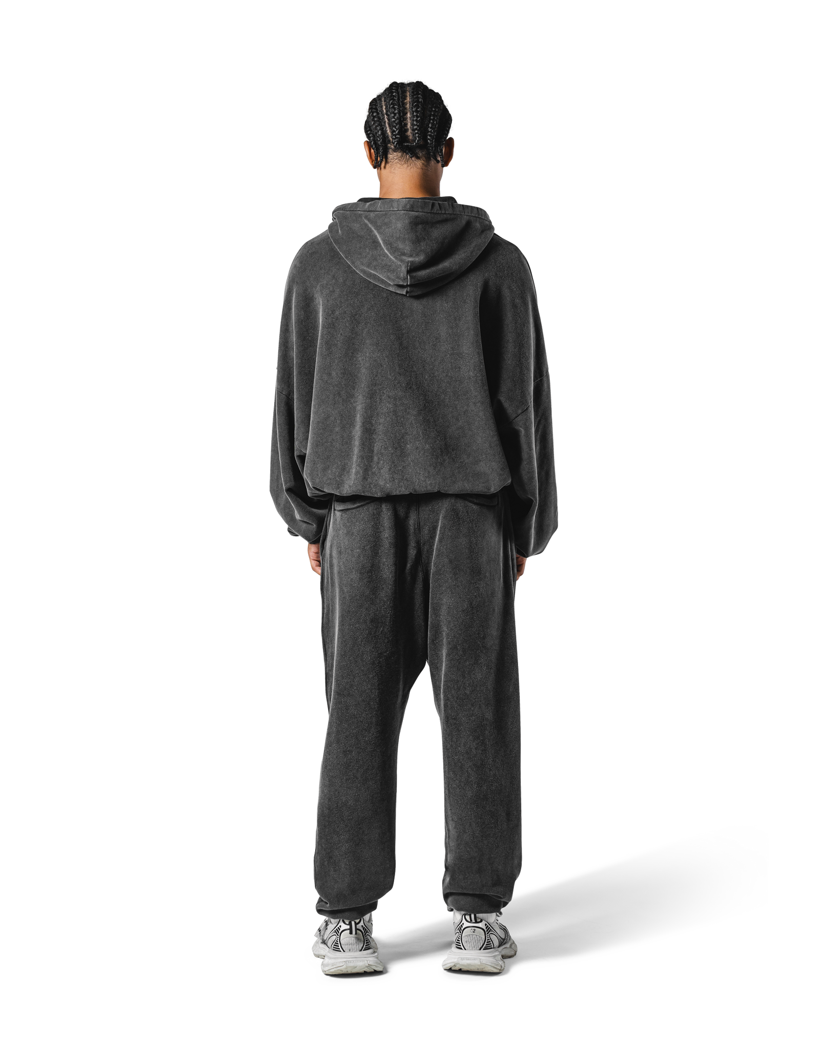 Oversize Vintage Sweat Zip-Up Hoodie - Black – LÝFT