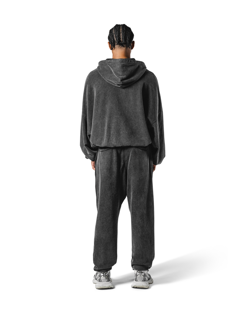 Oversize Vintage Sweat Zip-Up Hoodie - Black – LÝFT