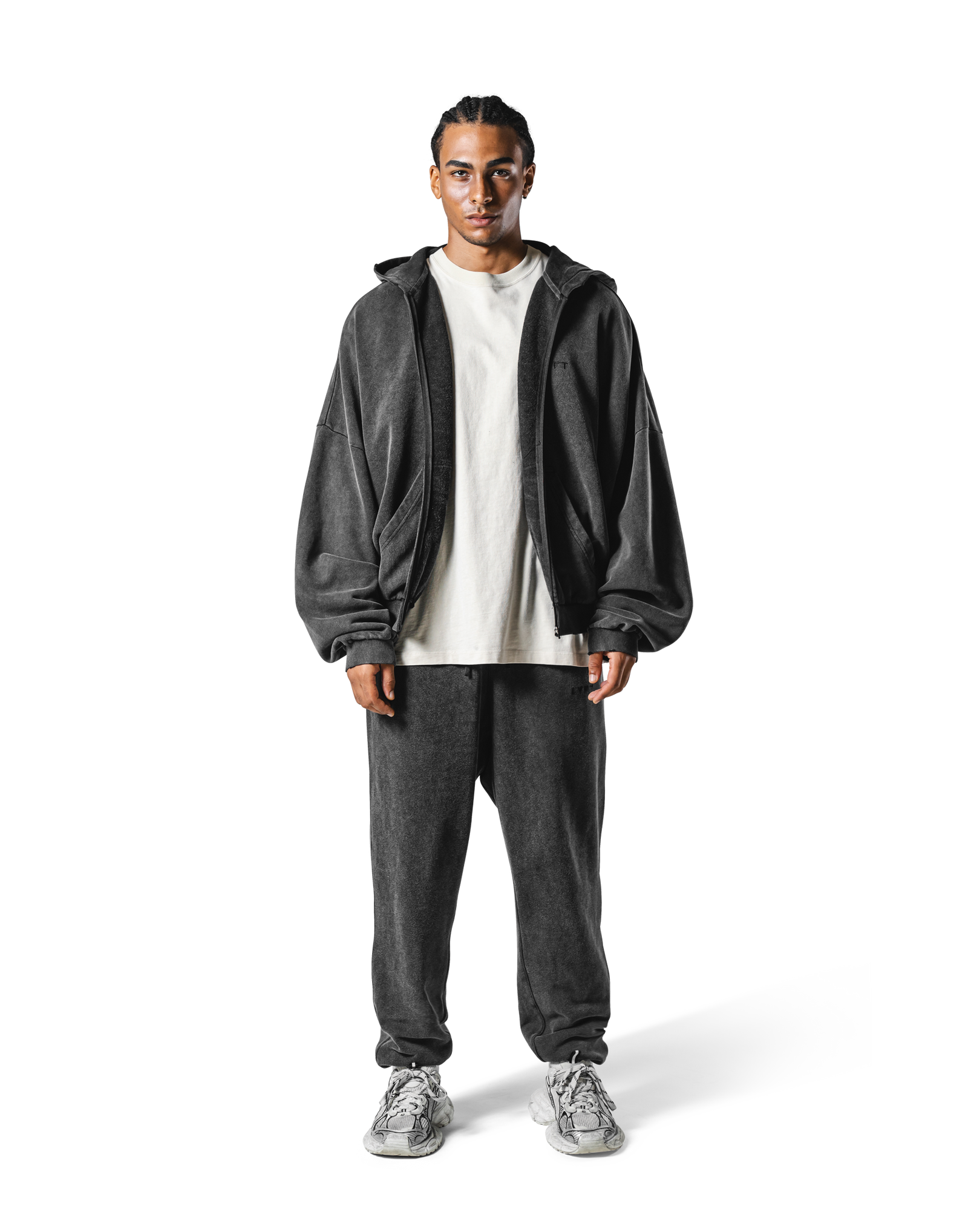 Oversize Vintage Sweat Zip-Up Hoodie - Black – LÝFT Oversize Vintage Sweat Zip-Up Hoodie - Black – LÝFT