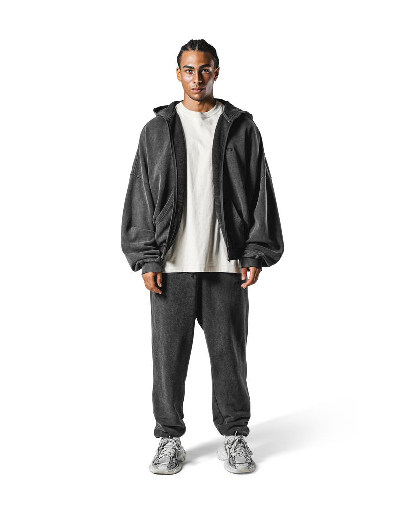 Oversize Vintage Sweat Zip-Up Hoodie - Black – LÝFT Oversize Vintage Sweat Zip-Up Hoodie - Black – LÝFT