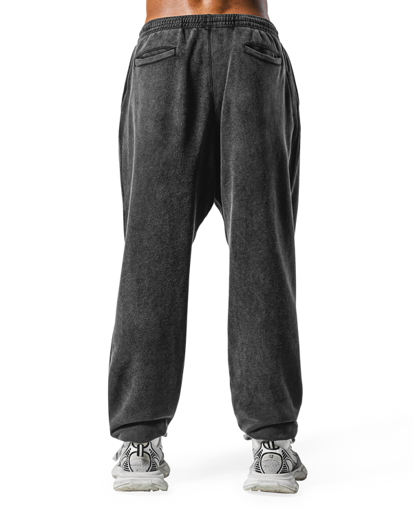 Wide Loose Vintage Sweat Pants - Black