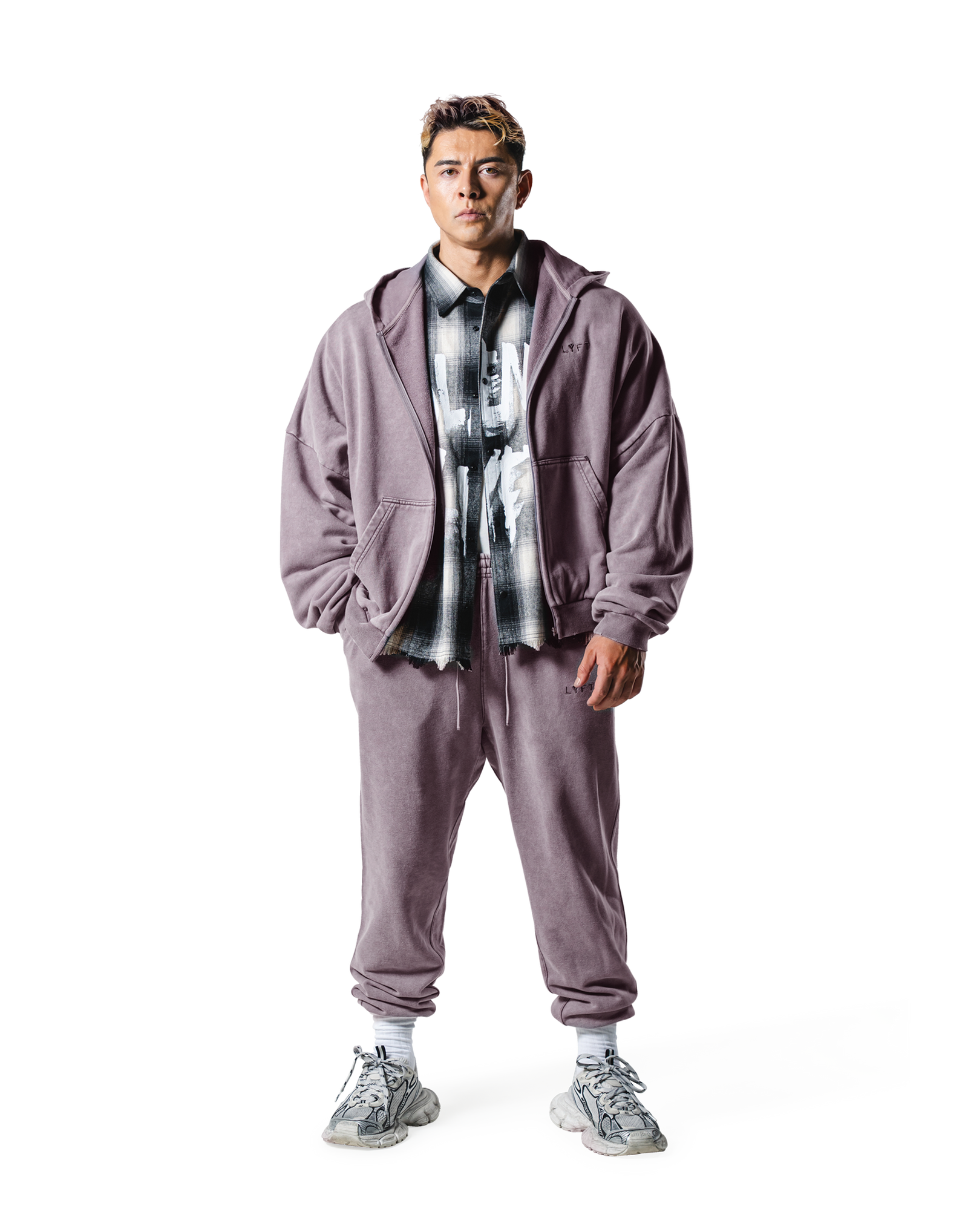 Oversize Vintage Sweat Zip-Up Hoodie - Purple – LÝFT Oversize Vintage Sweat Zip-Up Hoodie - Purple – LÝFT