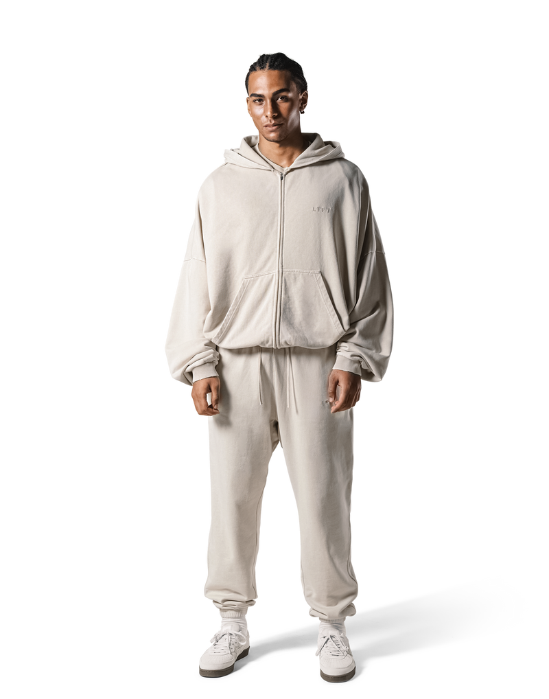 LYFTオーバーサイズジップアップスウェット Oversize Vintage Sweat Zip-Up Hoodie - Beige – LÝFT