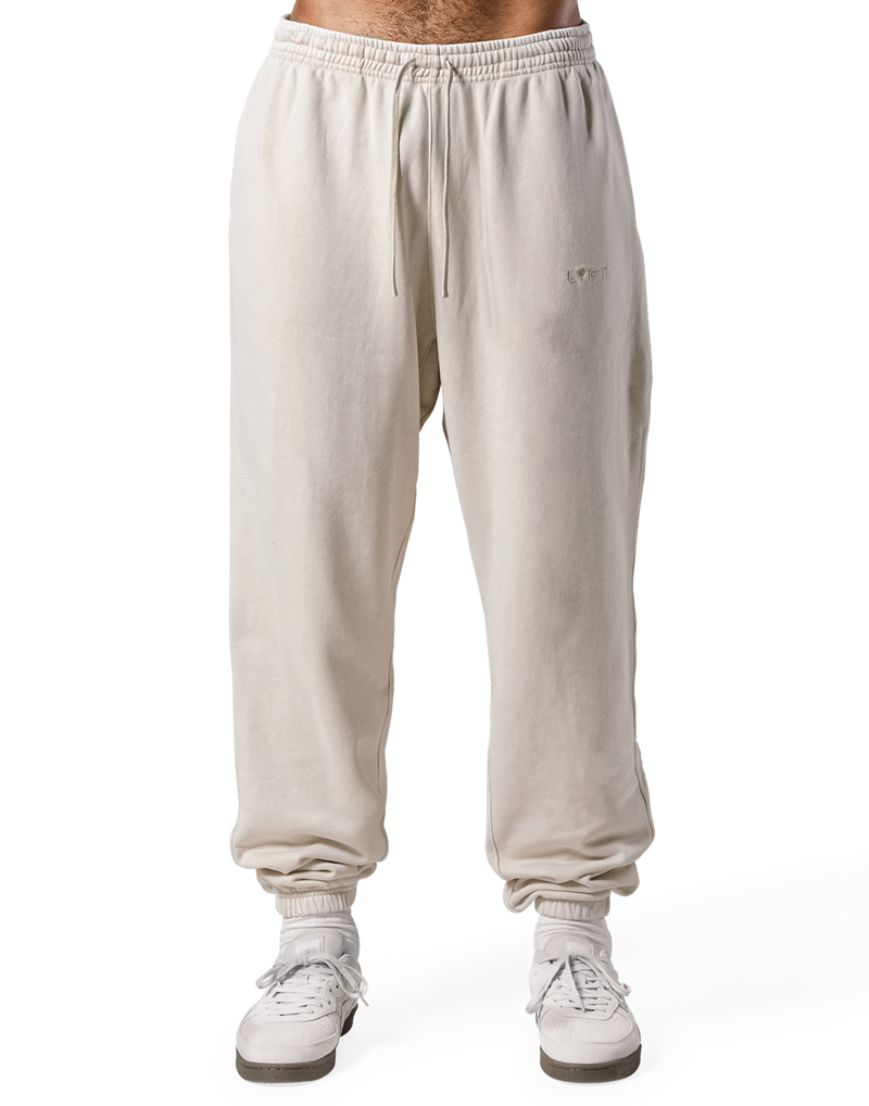 Wide Loose Vintage Sweat Pants - Ivory