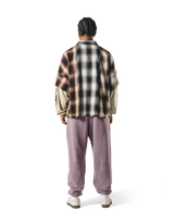 Cut-Off layered Oversize Check Shirt - Ivory