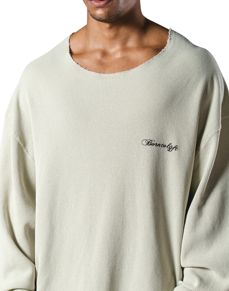 LYFT/リフト カットオフヴィンテージサーマルロングTシャツ アイボリー Cut-Off Vintage thermal Long T-Shirt - Ivory – LÝFT