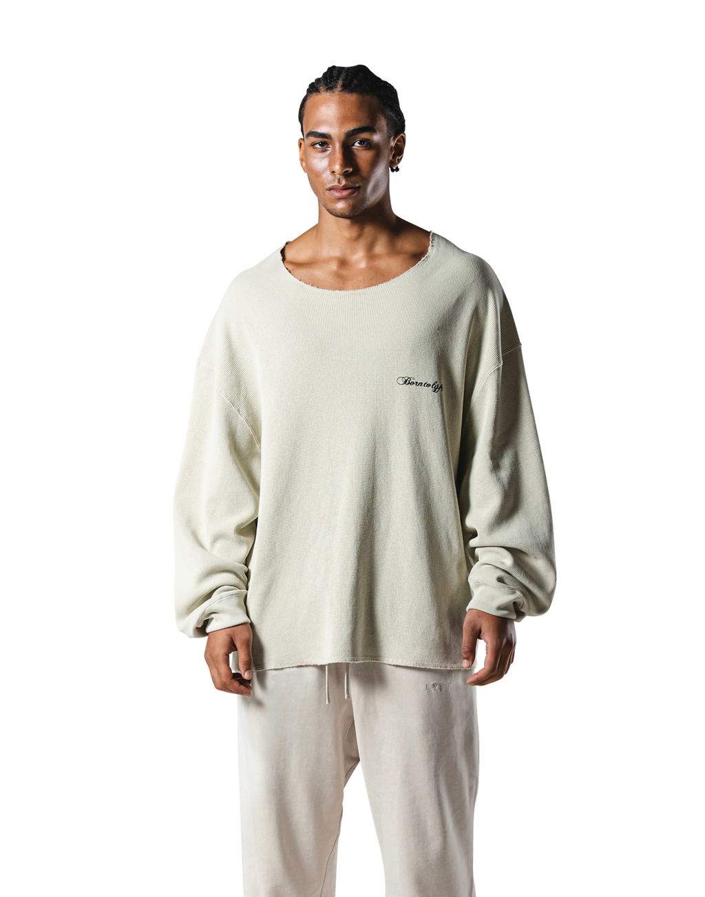 トップス VINTAGE THERMAL LONG T-SHIRT - IVORY Cut-Off Vintage thermal Long T-Shirt - Ivory – LÝFT