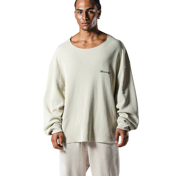 トップス Lyft VINTAGE THERMAL LONG T-SHIRT Cut-Off Vintage thermal Long T-Shirt - Ivory – LÝFT