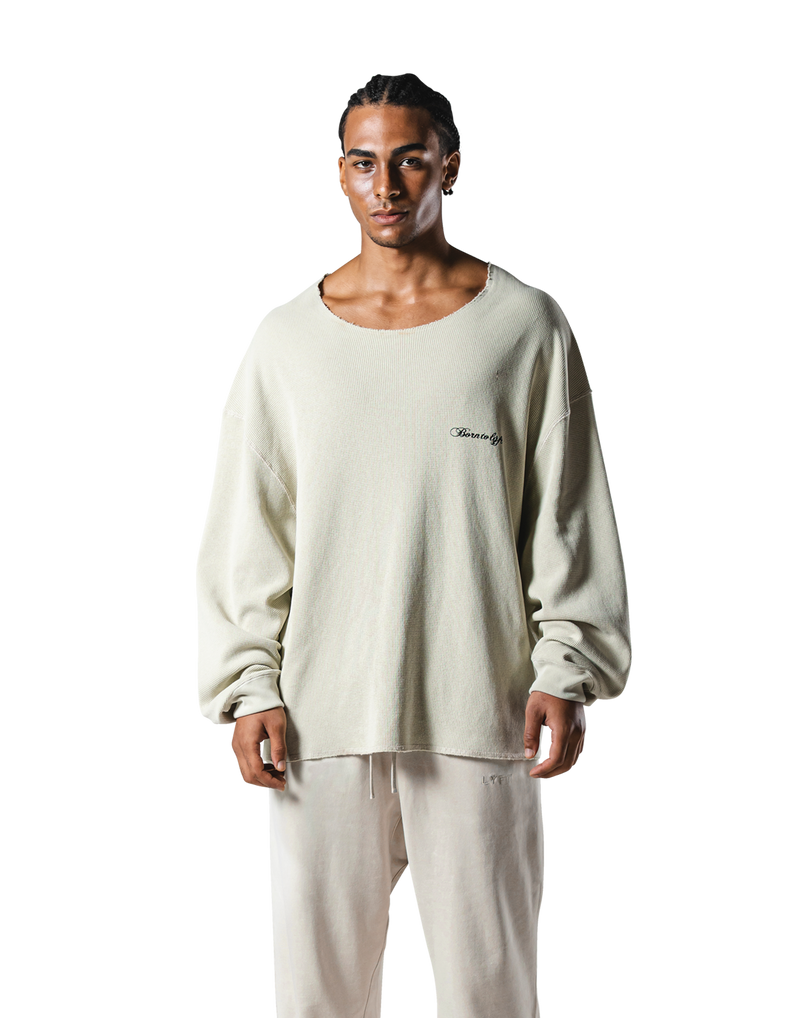 LYFT/リフト カットオフヴィンテージサーマルロングTシャツ アイボリー Cut-Off Vintage thermal Long T-Shirt - Ivory – LÝFT