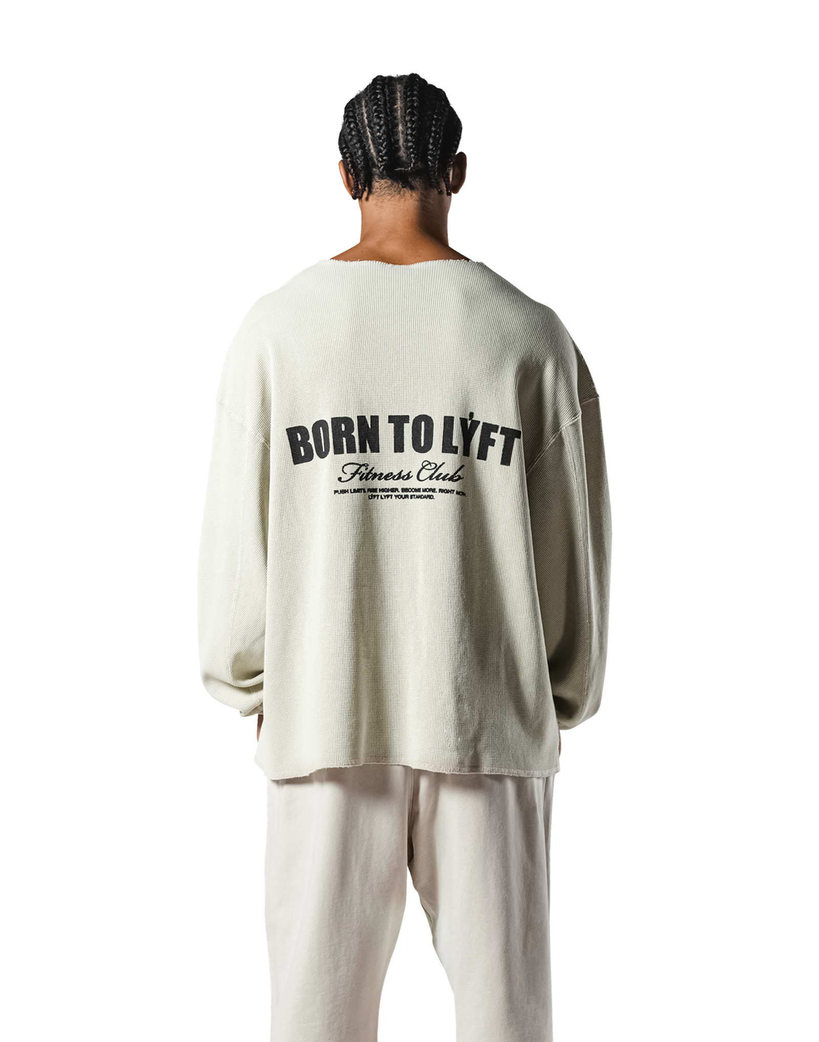 トップス Lyft VINTAGE THERMAL LONG T-SHIRT Cut-Off Vintage thermal Long T-Shirt - Ivory – LÝFT