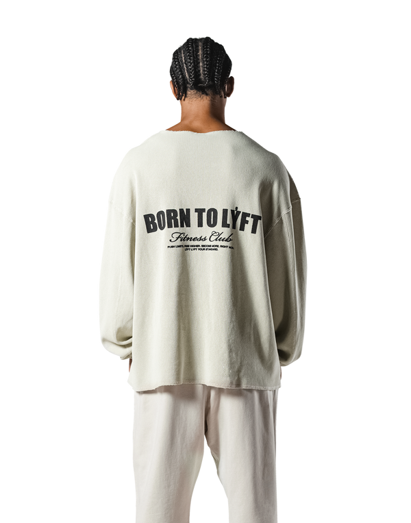 Cut-Off Vintage thermal Long T-Shirt - Ivory