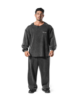 Cut-Off Vintage thermal Long T-Shirt - Black