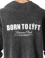 Cut-Off Vintage thermal Long T-Shirt - Black