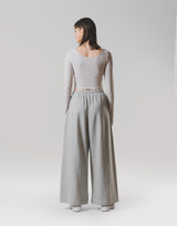 Square Neck Thumbhole Top - Beige