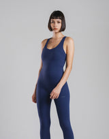 Comfort Back-Cross Long Jumpsuit - Navy
