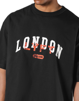 Vintage London Logo Big T-Shirt - Black
