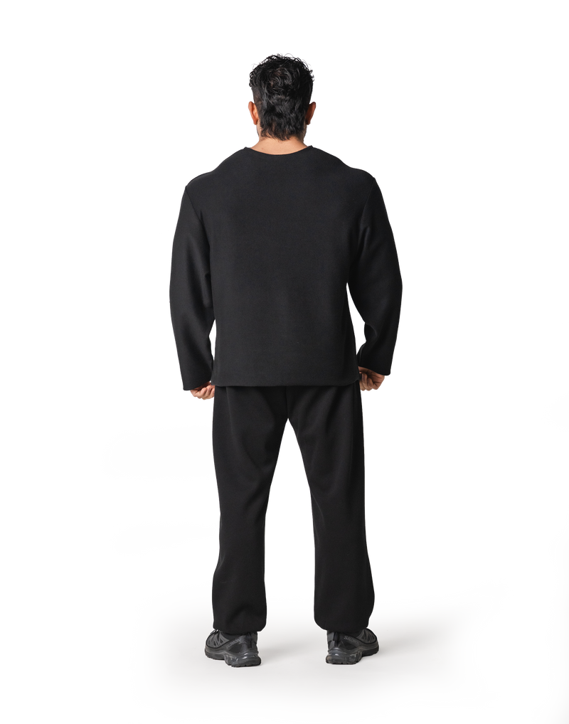 Thermal Loose Wappen Long T-Shirt - Black – LÝFT