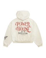 LÝFT × Power House Gym Vintage Zip-Up Sweat Hoodie - Ivory