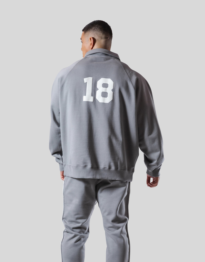 18 Logo Sweat Polo Shirt - Grey