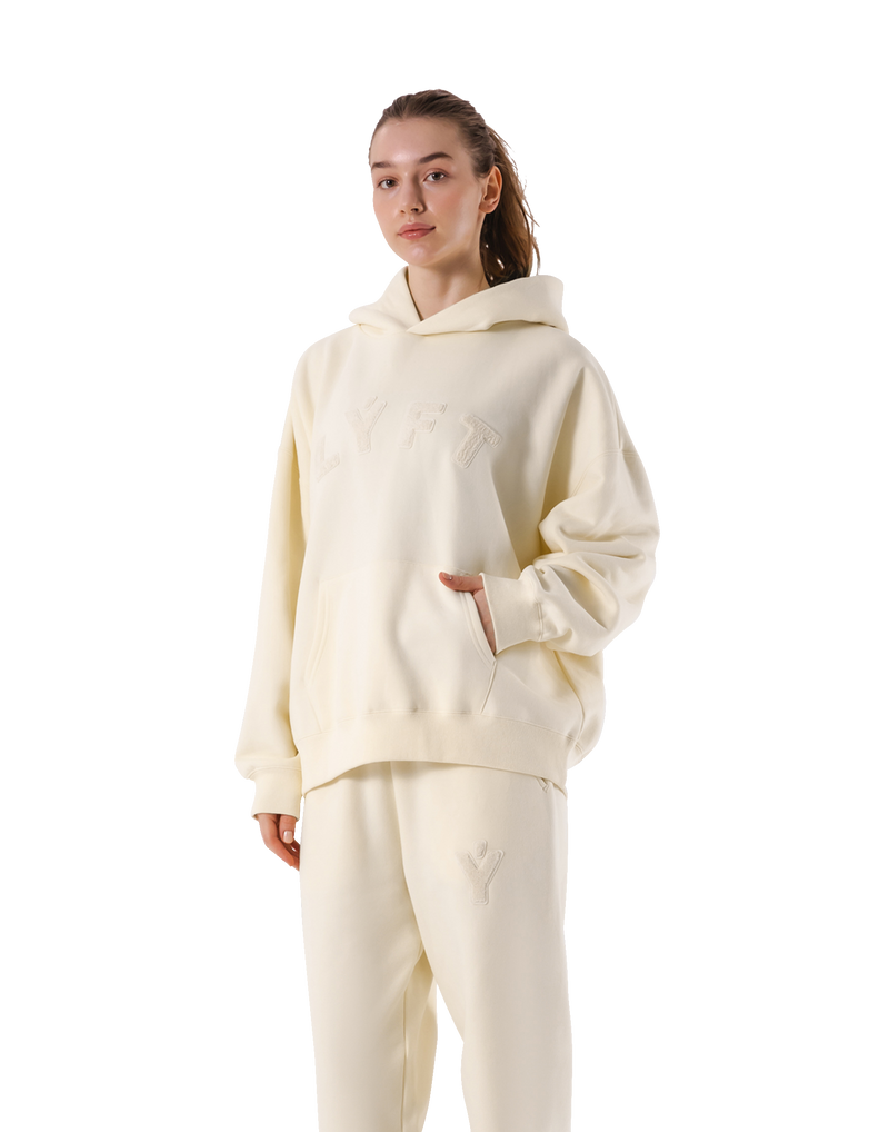 Pile Wappen Sweat Hoodie - Ivory