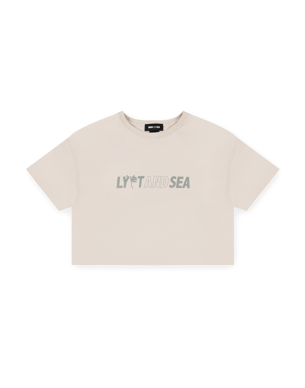 LÝFT × WIND AND SEA Limited Logo Wide Cropped T-Shirt - Ivory