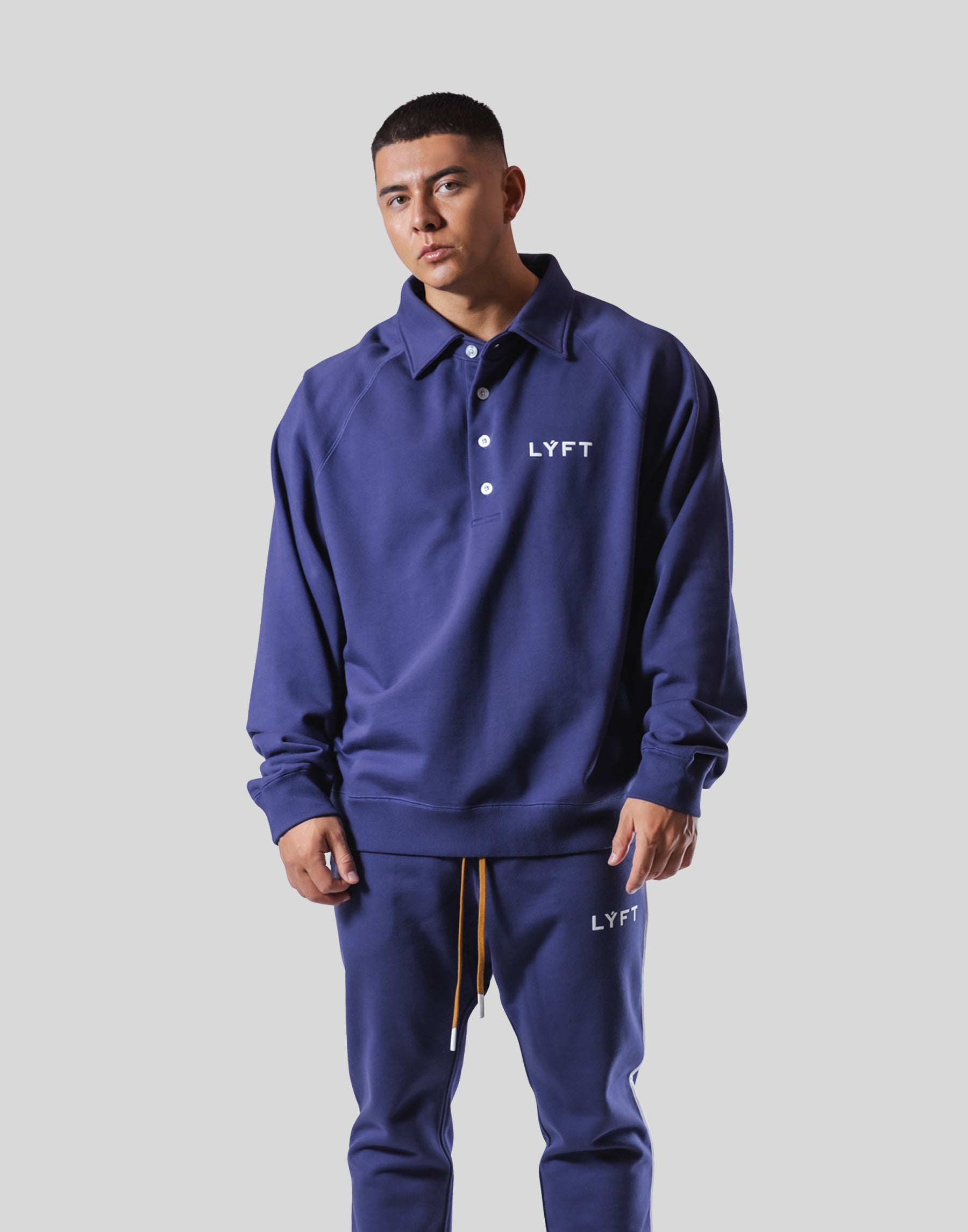 18 Logo Sweat Polo Shirt - Navy – LÝFT