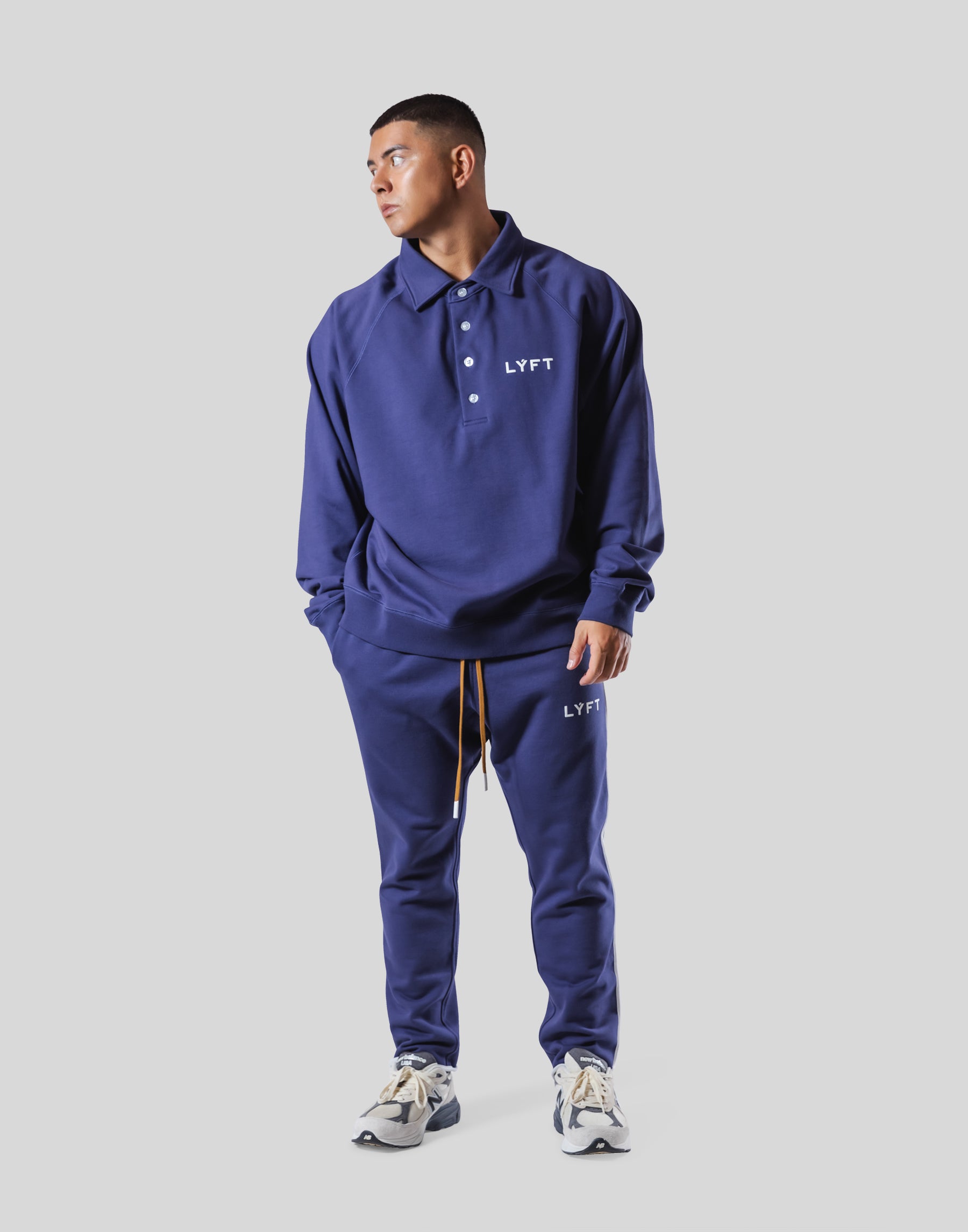 18 Logo Sweat Polo Shirt - Navy – LÝFT