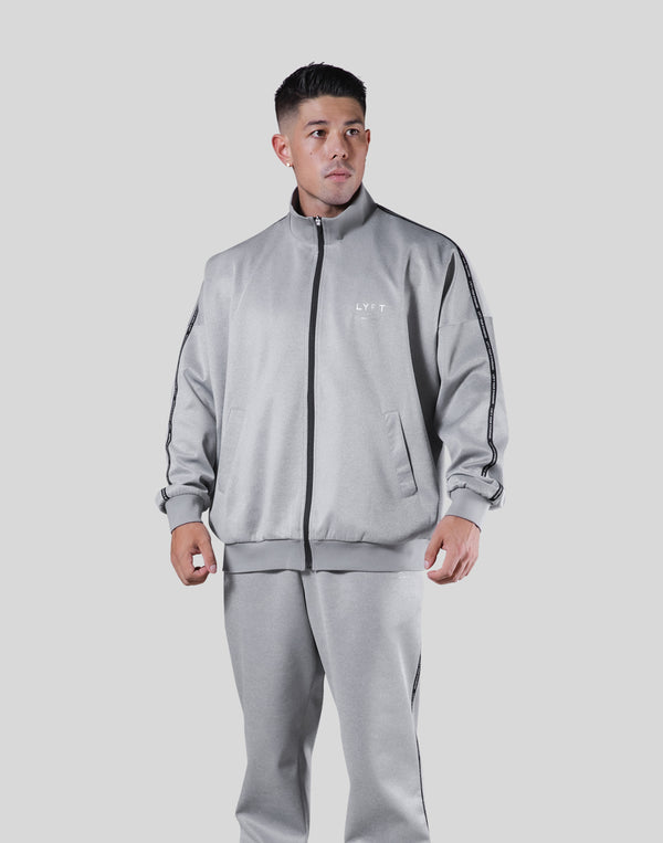 Back Emblem Oversize Track Jacket - Grey