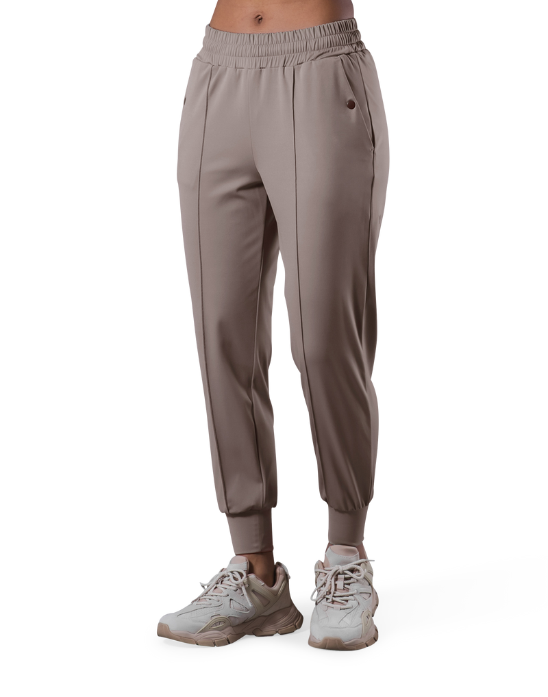 2Way Stretch Pleats Pants - Light Brown