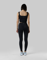 Square Neck Sports Bratop - Black