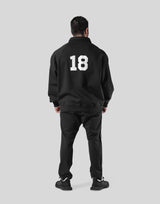 18 Logo Sweat Polo Shirt - Black
