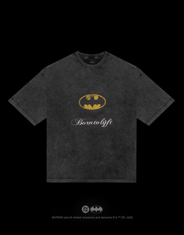 BATMAN / Bat Signal Vintage Big T-Shirt - Black